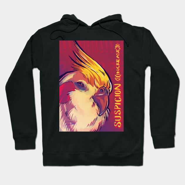 Calopsita Suspicion Hoodie by hnnart 